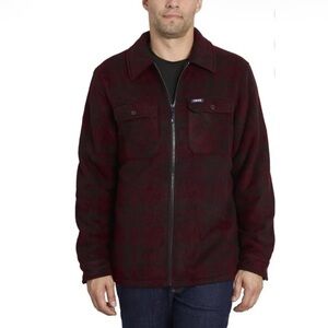 IZOD Men's Full Zip-Front Flannel Shirt Jacket Size XL Buffalo Plaid New